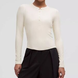 NWT Lululemon Hold Tight Long-Sleeve Henley, Color: Bone, Size 6